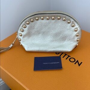 Rebecca Minkoff Metallic Gold Studded Cosmetic Case